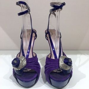 Versace purple flower platforms